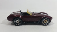 2010 Hot Wheels Hot Auctions Classic Cobra Convertible Maroon Die Cast Toy Car Vehicle w/ Opening Hood