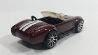 2010 Hot Wheels Hot Auctions Classic Cobra Convertible Maroon Die Cast Toy Car Vehicle w/ Opening Hood