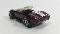 2010 Hot Wheels Hot Auctions Classic Cobra Convertible Maroon Die Cast Toy Car Vehicle w/ Opening Hood