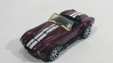 2010 Hot Wheels Hot Auctions Classic Cobra Convertible Maroon Die Cast Toy Car Vehicle w/ Opening Hood