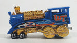 2006 Hot Wheels Wild Things Rail Rodder Locomotive Train #2 Blue and Gold Die Cast Toy Car Vehicle