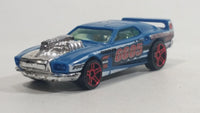 2011 Hot Wheels 3-Lane Super Speedway Exclusive Rivited Light Blue Die Cast Toy Car Vehicle