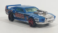 2011 Hot Wheels 3-Lane Super Speedway Exclusive Rivited Light Blue Die Cast Toy Car Vehicle