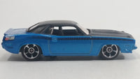 2010 Hot Wheels Muscle Mania '70 Plymouth AAR Cuda Metalflake Blue Die Cast Toy Muscle Car Vehicle