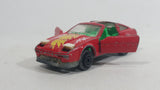 Vintage Majorette Nissan 300 ZX Turbo T-Top No. 241 Red Die Cast Toy Car Vehicle with Opening Doors and Moving Headlights 1/62 Scale
