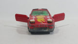 Vintage Majorette Nissan 300 ZX Turbo T-Top No. 241 Red Die Cast Toy Car Vehicle with Opening Doors and Moving Headlights 1/62 Scale
