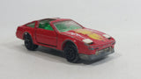 Vintage Majorette Nissan 300 ZX Turbo T-Top No. 241 Red Die Cast Toy Car Vehicle with Opening Doors and Moving Headlights 1/62 Scale