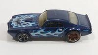 2013 Hot Wheels HW Work Shop Muscle Mania '73 Pontiac Firebird Trans Am Metalflake Dark Blue Die Cast Toy Muscle Car Vehicle