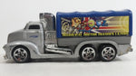 2002 Hot Wheels Haulers Diabolical Doctor Fraser's Lazers Cargo Truck Silver Grey and Blue Die Cast Toy Car Vehicle