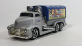 2002 Hot Wheels Haulers Diabolical Doctor Fraser's Lazers Cargo Truck Silver Grey and Blue Die Cast Toy Car Vehicle