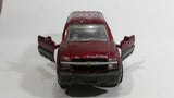 2001 New Ray 2002 Chevrolet Avalanche Truck Dark Red and Grey Die Cast Toy Car Vehicle with Opening Doors