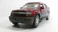 2001 New Ray 2002 Chevrolet Avalanche Truck Dark Red and Grey Die Cast Toy Car Vehicle with Opening Doors