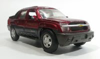 2001 New Ray 2002 Chevrolet Avalanche Truck Dark Red and Grey Die Cast Toy Car Vehicle with Opening Doors