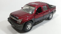 2001 New Ray 2002 Chevrolet Avalanche Truck Dark Red and Grey Die Cast Toy Car Vehicle with Opening Doors