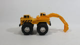 1998 Soma Might Wheels Digger Excavator Truck Yellow Plastic and Die Cast Toy Car Construction Equipment Vehicle