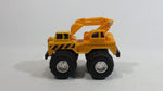 1998 Soma Might Wheels Digger Excavator Truck Yellow Plastic and Die Cast Toy Car Construction Equipment Vehicle