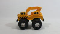 1998 Soma Might Wheels Digger Excavator Truck Yellow Plastic and Die Cast Toy Car Construction Equipment Vehicle