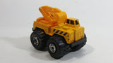 1998 Soma Might Wheels Digger Excavator Truck Yellow Plastic and Die Cast Toy Car Construction Equipment Vehicle