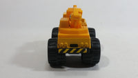 1998 Soma Might Wheels Digger Excavator Truck Yellow Plastic and Die Cast Toy Car Construction Equipment Vehicle