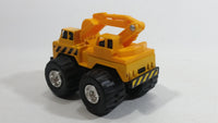 1998 Soma Might Wheels Digger Excavator Truck Yellow Plastic and Die Cast Toy Car Construction Equipment Vehicle