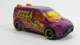 2017 Hot Wheels HW City Works Ford Transit Connect Van Pizza Express Purple Die Cast Toy Car Vehicle