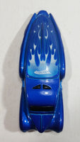 2005 Hot Wheels Crooze Ooz Coupe Blue with White Flames Die Cast Toy Car Vehicle