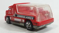 2010 Hot Wheels Rapid Response Ambulance Red Die Cast Toy Car Emergency Rescue Vehicle