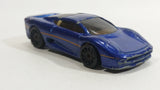 2007 Hot Wheels Exotics Jaguar XJ220 Metallic Dark Blue Die Cast Toy Car Vehicle