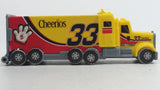 2010 RCR General Mills Cheerios Breakfast Cereal Food Plastic Semi Tractor Truck and Paper Trailer Promotional #33 Yellow Toy Car Vehicle Rig with Opening Rear Doors and Non Moving Wheels