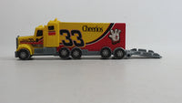 2010 RCR General Mills Cheerios Breakfast Cereal Food Plastic Semi Tractor Truck and Paper Trailer Promotional #33 Yellow Toy Car Vehicle Rig with Opening Rear Doors and Non Moving Wheels