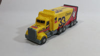 2010 RCR General Mills Cheerios Breakfast Cereal Food Plastic Semi Tractor Truck and Paper Trailer Promotional #33 Yellow Toy Car Vehicle Rig with Opening Rear Doors and Non Moving Wheels