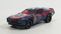 2016 Hot Wheels Marvel Character Cars Captain America Dark Blue Die Cast Toy Car Vehicle