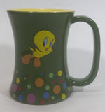 Tindex Warner Bros Looney Tunes Tweety Bird Cartoon Character 4 1/2" Tall Green and Yellow Ceramic Coffee Mug Collectible