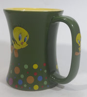 Tindex Warner Bros Looney Tunes Tweety Bird Cartoon Character 4 1/2" Tall Green and Yellow Ceramic Coffee Mug Collectible