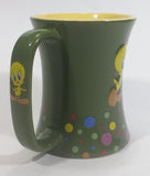 Tindex Warner Bros Looney Tunes Tweety Bird Cartoon Character 4 1/2" Tall Green and Yellow Ceramic Coffee Mug Collectible