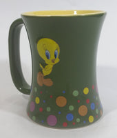 Tindex Warner Bros Looney Tunes Tweety Bird Cartoon Character 4 1/2" Tall Green and Yellow Ceramic Coffee Mug Collectible