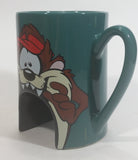 1998 Warner Bros Looney Tunes Taz Tasmanian Devil Cartoon Character "Sink It and Drink It!" Dark Green Ceramic Coffee Mug with Hole For Golf Ball Underneath