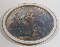 Vintage 1970s United States of America Bicentennial 1776 - 1976 "The Spirit of '76" 11 3/4" Diameter Metal Serving Tray