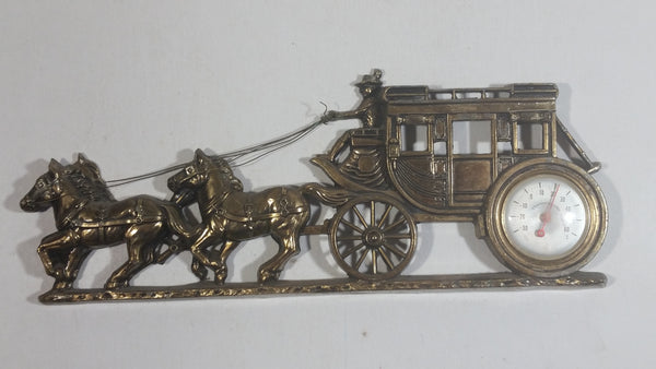 Vintage Horse Drawn Stage Coach Carriage Wagon Thermometer Wall Decoration