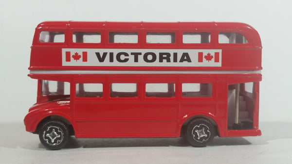 Free Wheel Victoria, BC Canada Double Decker Bus Red Die Cast Toy Car Vehicle