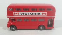 Free Wheel Victoria, BC Canada Double Decker Bus Red Die Cast Toy Car Vehicle