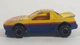 Vintage Majorette Pontiac Fiero #3 Yellow No. 206 Die Cast Toy Car Vehicle 1/55 Scale Made in France