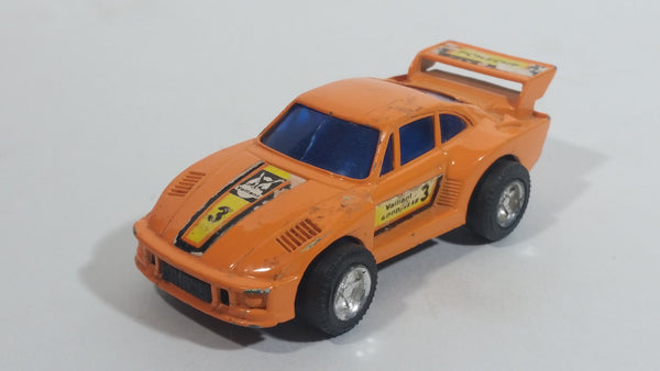 Vintage Good Year Porsche 935 Turbo #3 Orange Pullback Friction Race Car Die Cast Toy Vehicle - Made in Hong Kong