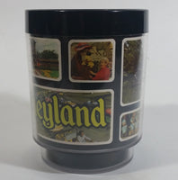 Thermo Serv Walt Disney Productions Disneyland Black Insulated Plastic Coffee Mug Collectible