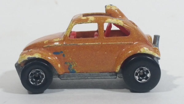 1988 Hot Wheels Color Racers Baja Bug Volkswagen VW Beetle Metallic Orange Brown To Yellow Die Cast Toy Car Vehicle