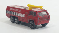 Vintage 1980s Corgi Juniors Chubb Fire Truck Airport Rescue 8 Red Die Cast Toy Car Firefighting Vehicle