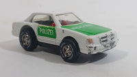 1991 Darda Motors Mercedes Benz 500 Police Polizei White and Green Die Cast Toy Cop Car Friction Motorized Pullback Vehicle