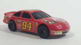 1998 Hot Wheels NASCAR #94 Ronald McDonald Red Die Cast Toy Race Car Vehicle McDonald's Happy Meal