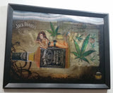 Jack Daniel's Old No. 7 Brand Tennessee Whiskey Woman in Bikini Billiards Pool Marijuana Weed 3D Hologram 12 1/2" x 16" Framed Sign