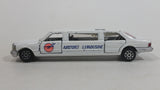 1992 Road Champs Deluxe Series Airport Limousine White Die Cast Toy Car Vehicle With Opening Doors and Sliding Sunroof